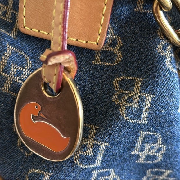 Dooney & Bourke denim monogram Vintage 90’s baggy bag EUC pockets 100% authentic - Picture 12 of 14